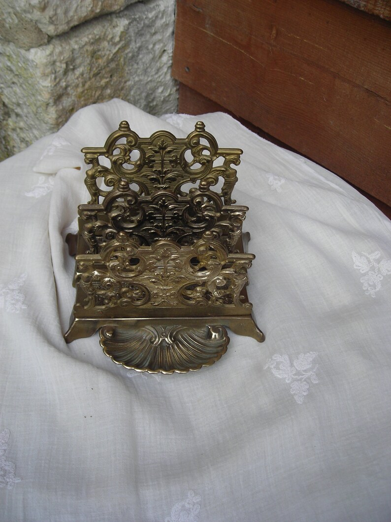 Vintage Brass Letter Rack. Etsy
