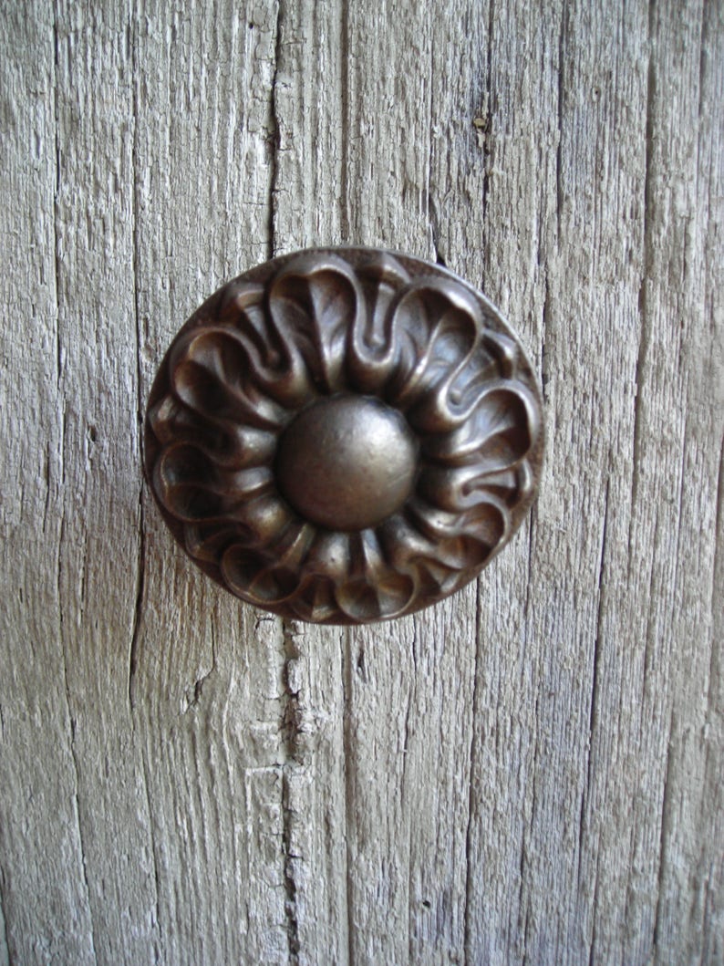 Old Cast Iron Door Pull Vintage French Image 0