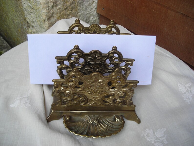 Vintage Brass Letter Rack. Etsy