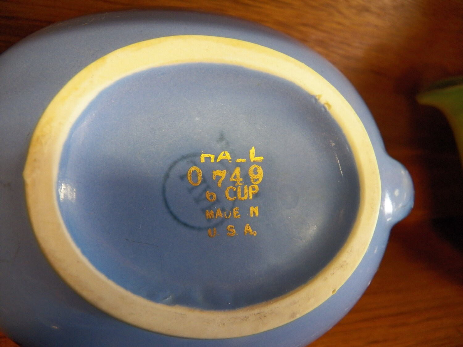 Hall 1940s Vintage Teapot 0749 Hook Lid Cadet Blue Gold Etsy