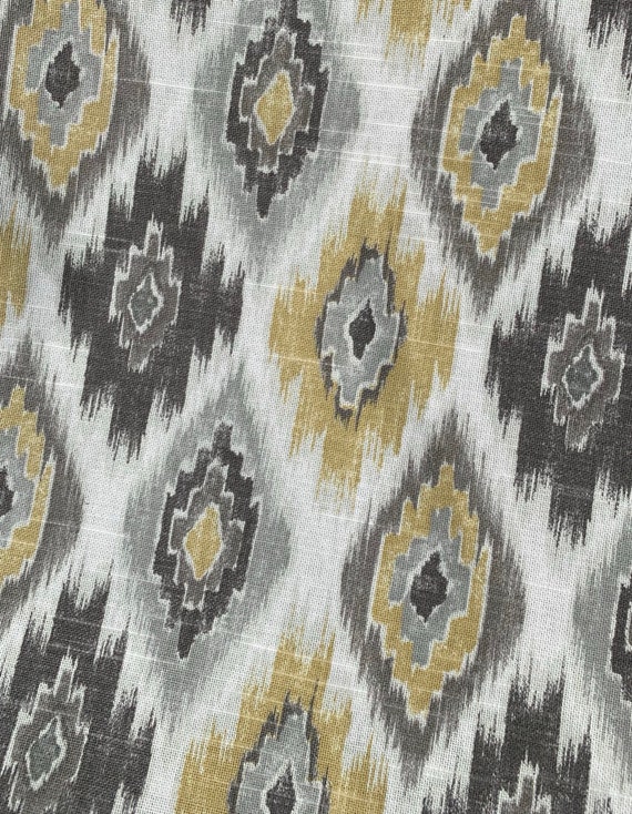 Gray Yellow Mill Creek Canvas Home Decor Upholstery Fabric Etsy