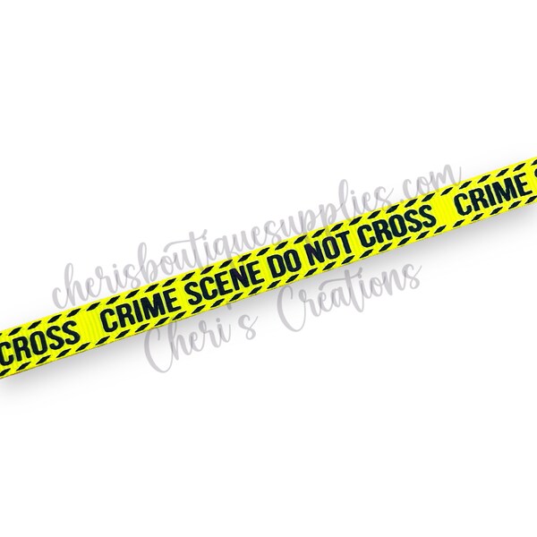 True Crime Junkie Crime Scene Grosgrain Ribbon by the Yard