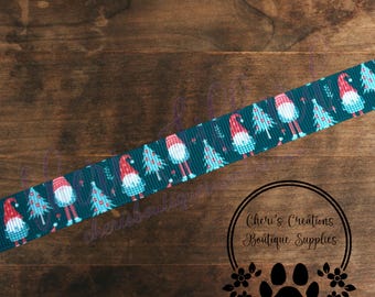 Winter Gnomes Ribbon 5/8" 7/8" Grosgrain Ribbon by the Yard