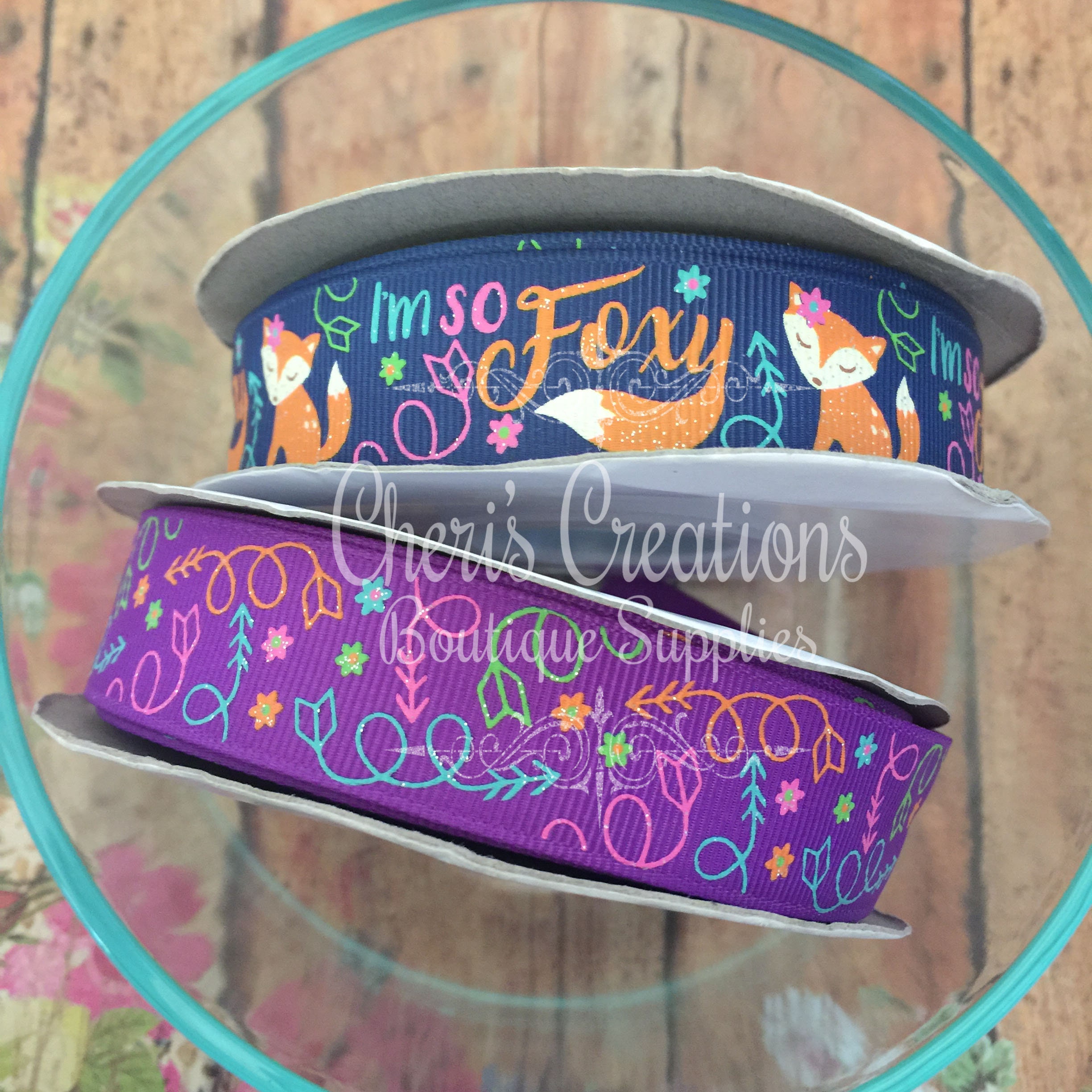 7/8 Fall Fox Ribbon Foxy Ribbon Fall Ribbon Cute Etsy