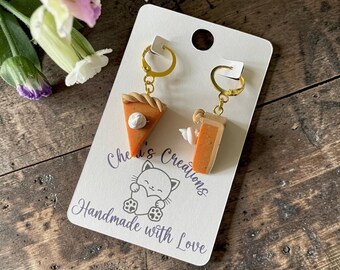 Pumpkin Pie Dangles - Handmade Polymer Clay Earrings