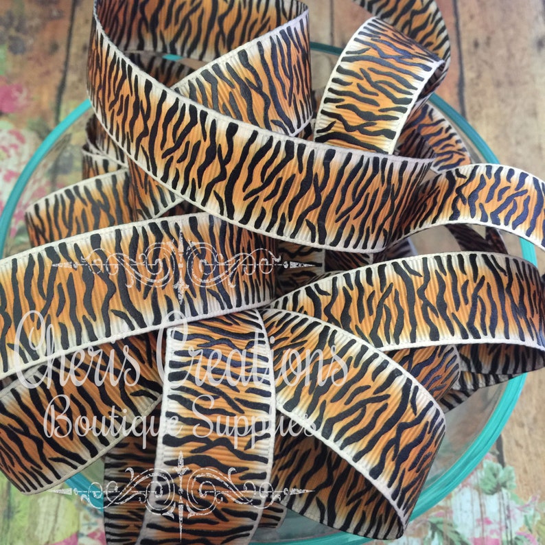 7/8 Tiger Ribbon Rainbow Tiger Ribbon Tiger Stripes | Etsy