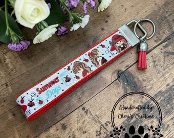 Summer Ladybugs Wristlet Keychain