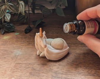 3D Printed Unicorn Air Freshener: Essential Oil Diffuser with Wool Ball