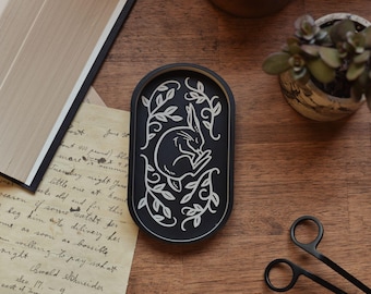 Hare Trinket Dish | Fairy Tale Home Decor | Decorative Rabbit Plate | 3D Printed Bunny Tray