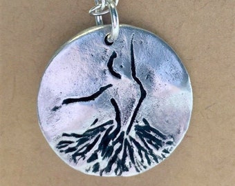 Ballet jewelry, ballerina pendant hand crafted in Sterling Silver, Dance Recital Gift Handcrafted Artisan Silver Jewelry