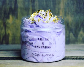 Natural Body Butter Amber And Lavender Moisturiser With 24k Gold 200ml Cream