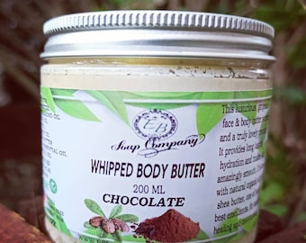 Whipped Body Butter Chocolate Handmade Essential Boutique Moisturiser 200 ml