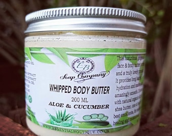 Aloe & Cucumber Whipped Body Butter Handmade Essential Boutique 200 ml
