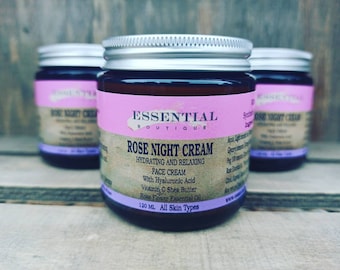 Natural Rose Face Night Cream Moisturiser Essential Boutique 120 ml Anti Ageing