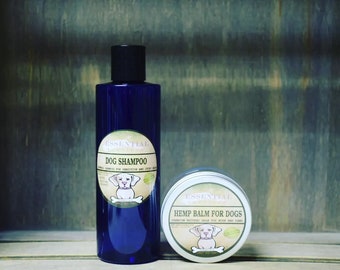 Natural Dog Shampoo With oatmeal and Hemp Dog Balm set Dog Grooming 100ml