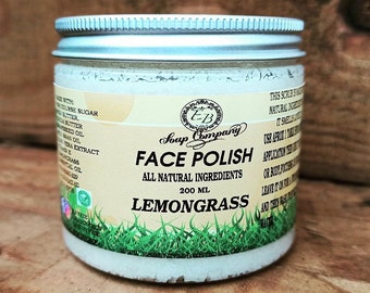 Lemongrass Face Polish Scrub All Natural 250 ml Fresh Sugar Scrub Exfoliator