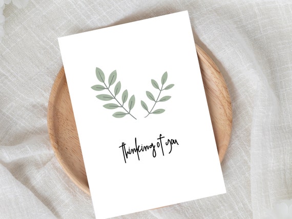 24 Thinking Of You Cards With Envelopes - Watercolor Eucalyptus Designs For Sympathy & Encouragement