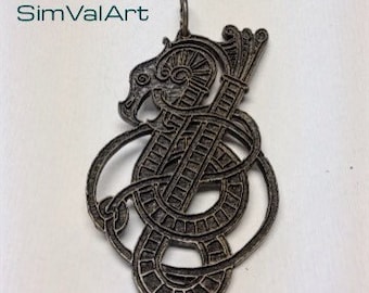 Níðhöggr  Dragon Vikings celtic amulet Bronze pendant