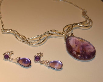 Amethyst jewerly set necklace earrings