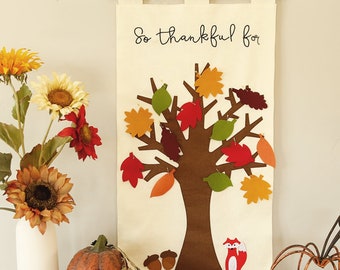 Thankful Tree, Thankful Grateful Blessed, Thanksgiving Decor, Thanksgiving Activity, Thanksgiving Gift, Friendsgiving Gift, Fall Decor, Fall