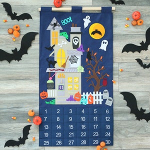 Halloween Countdown Calendar, Haunted House Panel, Halloween Decor, Halloween Family Fun, Haunted House Calendar, Halloween Banner, Spooky