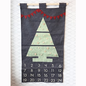 Modern Christmas Tree Calendar PDF Pattern, Modern Farmhouse Tree Pattern Christmas Countdown Felt Tree Pattern New-sew Easy Pattern