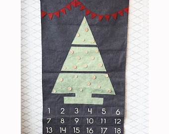 Modern Farmhouse Calendar PDF Pattern, Modern Christmas Tree Calendar Pattern, Christmas Countdown, Felt Tree Pattern, New-sew, Easy Pattern