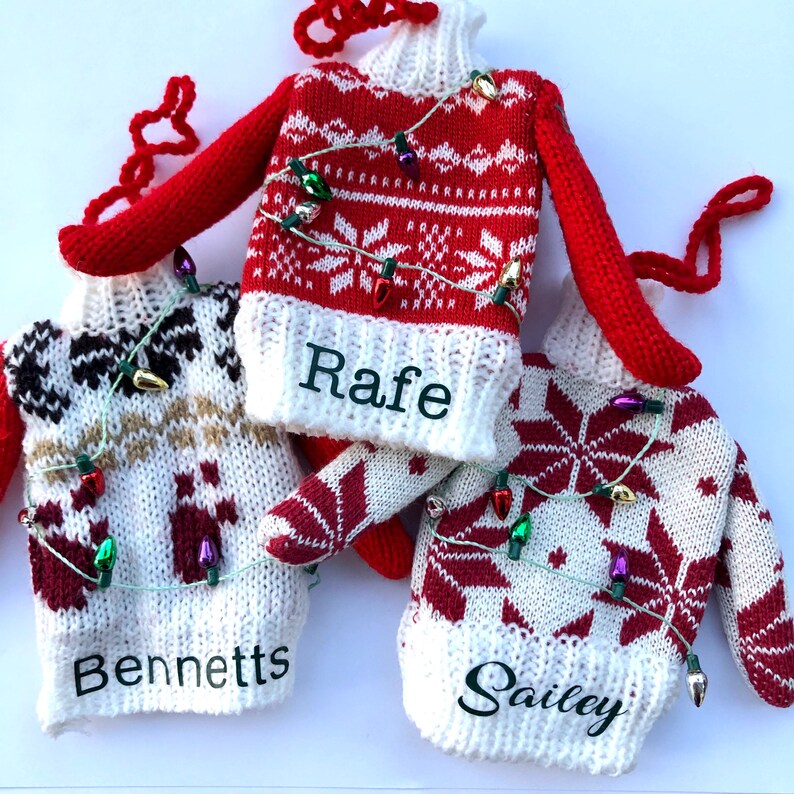 Personalized Mini Ugly Sweater Ornaments Etsy