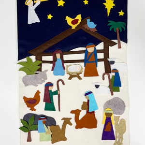 Nativity Advent PDF Pattern, Felt Christmas Countdown, Baby Jesus Manger Nativity Advent DIY Pattern, Advent Calendar Pattern