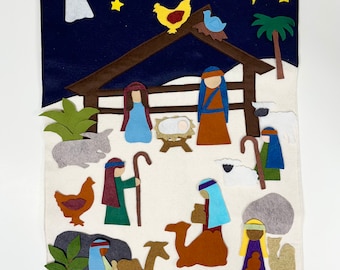 Nativity Advent PDF Pattern, Felt Christmas Countdown, Baby Jesus Manger Nativity Advent DIY Pattern, Advent Calendar Pattern