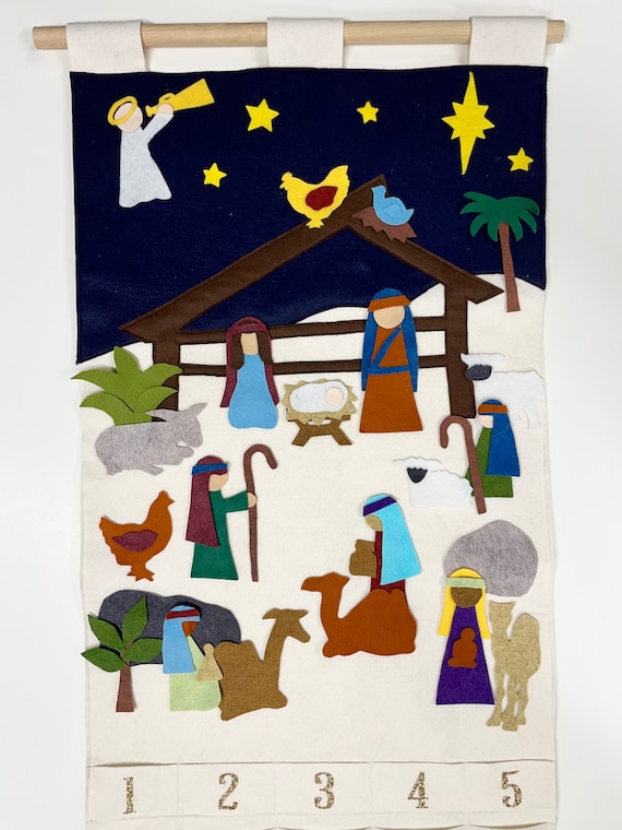 Nativity Advent PDF Pattern, Felt Christmas Countdown, Baby Jesus Manger  Nativity Advent DIY Pattern, Advent Calendar Pattern - Etsy