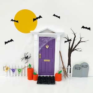 Halloween Fairy Door Accessories Fairy Garden Miniature Halloween Decorations Tiny Bats Mini Pumpkins Fairies Gift Garden Tiny Witch Broom