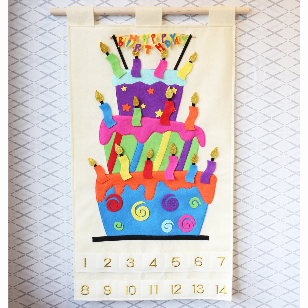 Birthday Countdown Calendar Birthday Reusable Advent Calendar Birthday ...