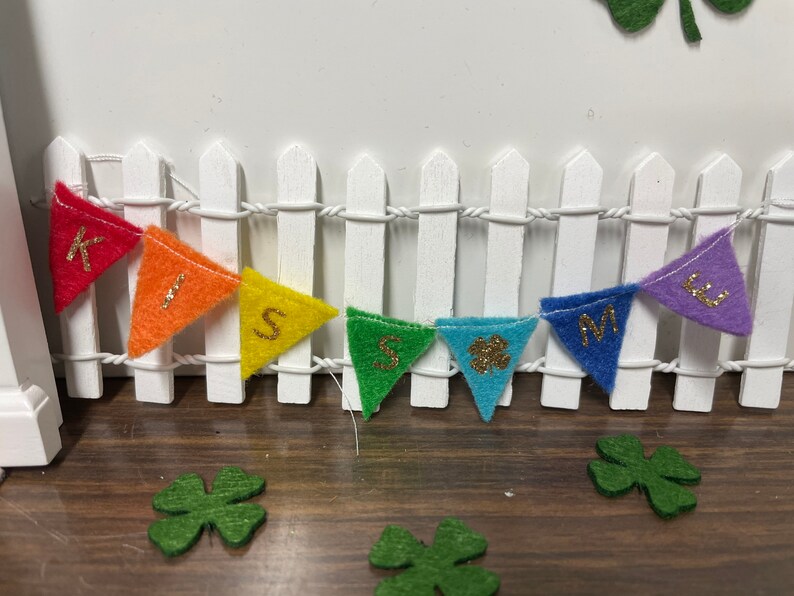 St Patricks Fairy Door Accessories and Decor Shamrocks Rainbow Pot of