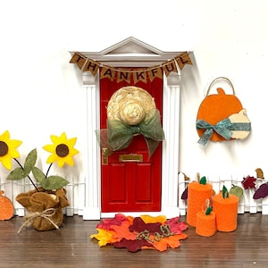 Fall Fairy door accessories Autumn Fairy Garden Miniature Door Tiny Fall Decoration Fairies Door Decorations Teachers Room Decoration Pixie