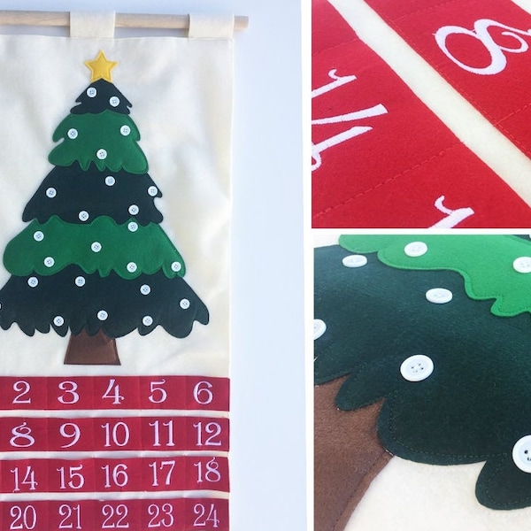 Christmas Tree Countdown Calendar, Christmas Tree Advent, Christmas Advent for Family and Kids, Felt Christmas Calendar, Personalizable!
