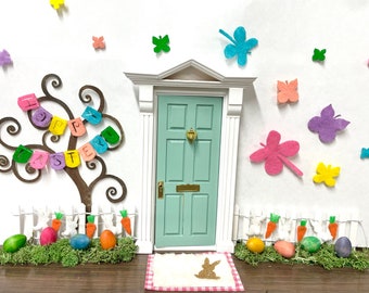 Fairy door decor for Easter and Spring, Miniature door decoration, Elf door holiday decoration, Fairy Door Accessories for holidays, Fairies
