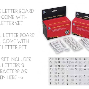 Letter Board Letters
286 Letters Numbers Characters
Felt Letter Board
Plastic Letters Numbers Characters
White Letter Board Letters