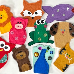 Felt Finger Puppets, Animal Finger Puppets, Finger Puppets Set,  Montessori Toys, Homeschool, Toddler Gift, Young Wild and Three, Preschool