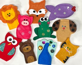 Felt Finger Puppets, Animal Finger Puppets, Finger Puppets Set,  Montessori Toys, Homeschool, Toddler Gift, Young Wild and Three, Preschool