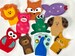 Felt Finger puppets- handmade - set of 10- Felt puppets, animal finger puppets, finger puppets, quite play, interactive play 