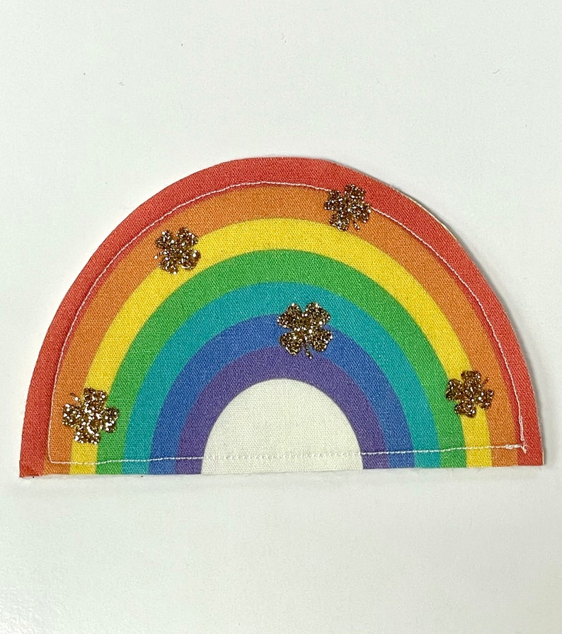 St Patricks Fairy Door Accessories and Decor Shamrocks Rainbow Pot of