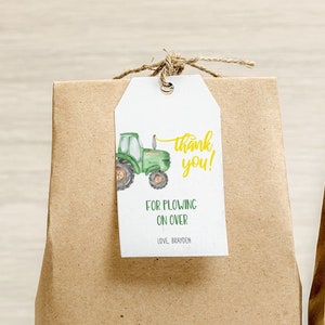 Green Tractor Favor Tags, Tractor Birthday Party Tags, John Deere Thank You Tags, Farm Birthday Party Gift Tags, Printable Tags, DIY, A035