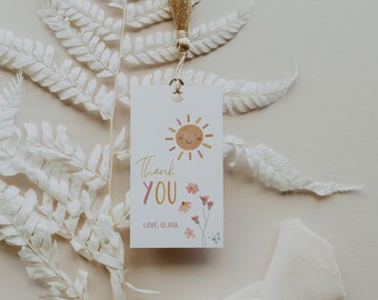 Sunshine Birthday Favor Tags, You Are My Sunshine Gift Tags, Sunshine Birthday Decoration, Sunshine 1st Birthday Party Thank You Tags, A050