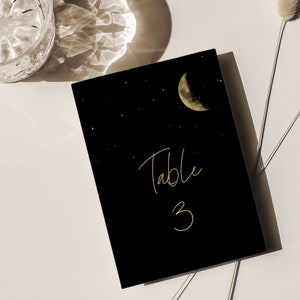 Wedding Table Number, Starry Night Wedding Table Numbers, Galaxy Wedding Table Number, Night Sky Wedding Table Number Sign, Any Color, A037