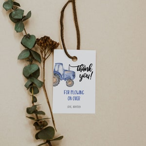 Tractor Birthday Party Tags, Farm Birthday Party Gift Tags, Blue Tractor Favor Tags, New Holland Thank You Tags, Printable Tags, DIY, A035