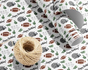 Football Wrapping Paper, Football Birthday Gift Wrap, Football Party Decor, Boy Birthday Gift Wrap, Kids Birthday Wrapping Paper Sheets A050
