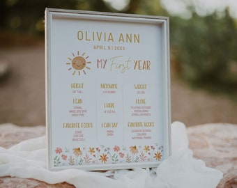 Sunshine Milestone Poster Template, Sunshine 1st Birthday Sign, Sunshine Milestone Board, You Are My Sunshine, Sunshine Birthday Decor, A050