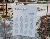 Minimalist Seating Chart, Modern Seating Template, Minimalist Wedding Seating Chart Sign, Simple Seating Plan, Printable, Editable, A001