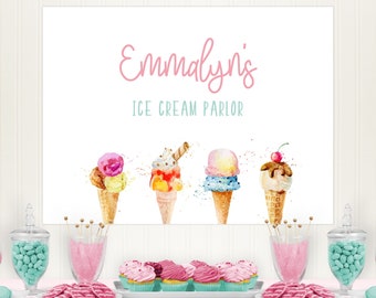 Ice Cream Birthday Backdrop, Ice Cream Backdrop, Ice Cream Birthday Decor, Ice Cream Party Decor, Ice Cream Parlor, Ice Cream Shoppe, A020